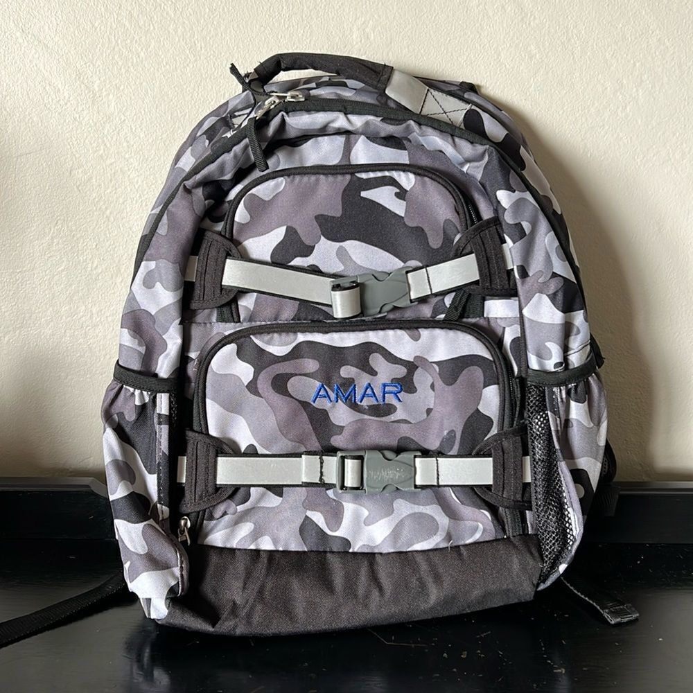 Pottery Barn Kids Mackenzie Gray Classic Camo Reflective Backpack